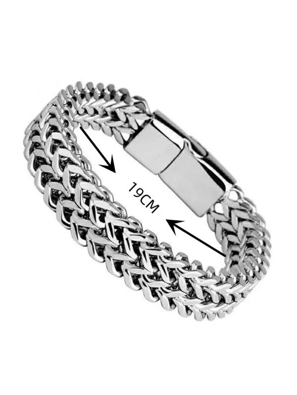 Fashionable and Popular Men Minimalist Chain Bracelet Stainless Steel Punk Hip Pop Style for Jewelry Gift and for a Stylish Look