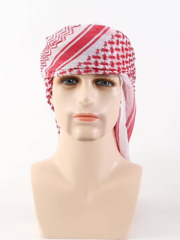 Men Geometric Print Head Scarf