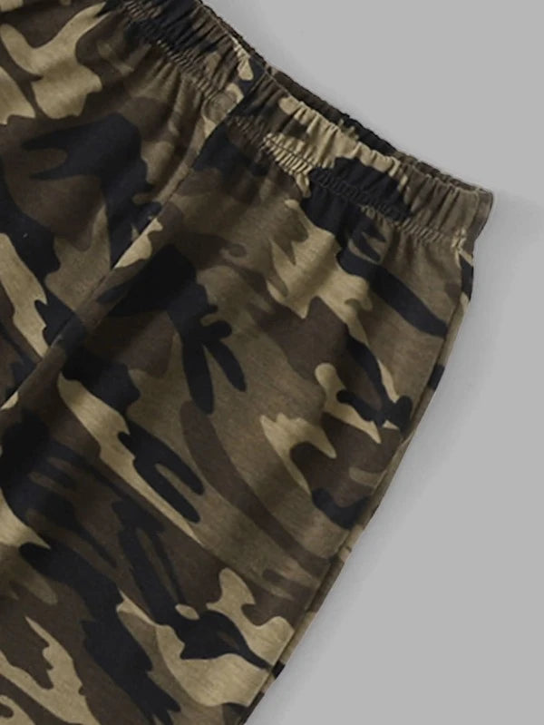 Toddler Boys Camo Panel Top And Joggers Set