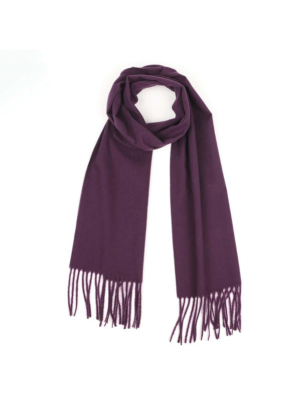 Men Solid Fringe Hem Scarf