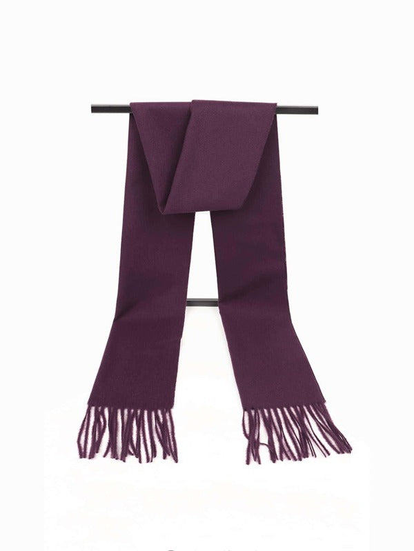 Men Solid Fringe Hem Scarf