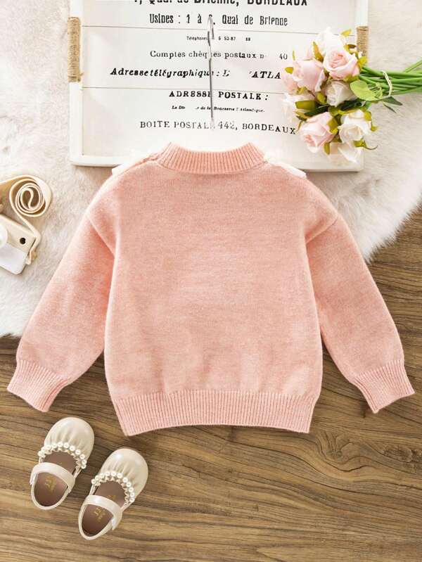 Young Girl Ruffle Trim Sweater