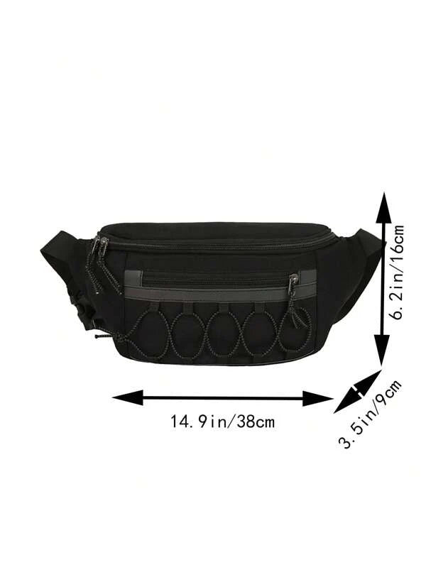 Large Fanny Pack Black Adjustable Strap For Daily Sling Purse