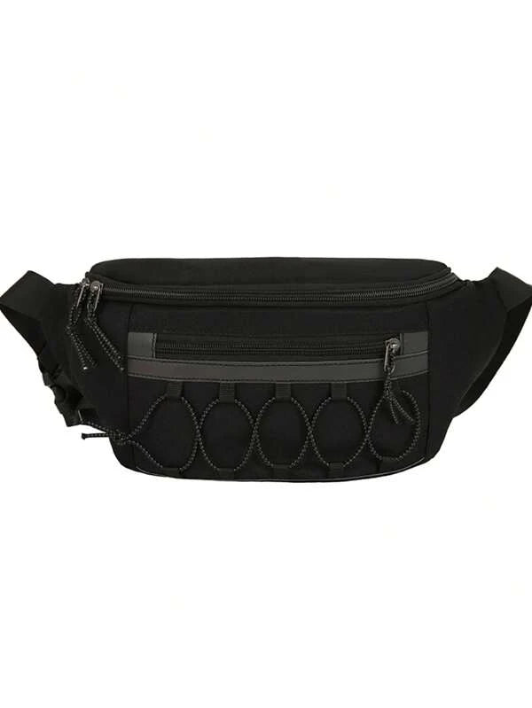 Large Fanny Pack Black Adjustable Strap For Daily Sling Purse