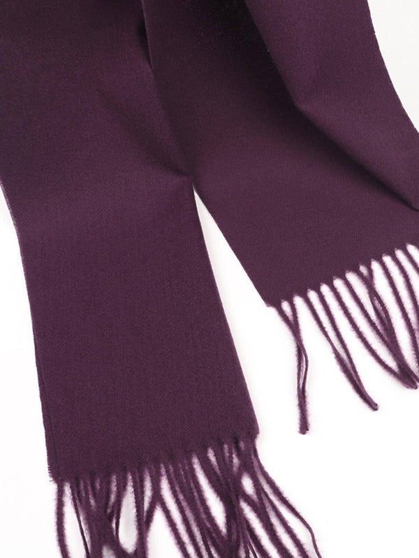 Men Solid Fringe Hem Scarf