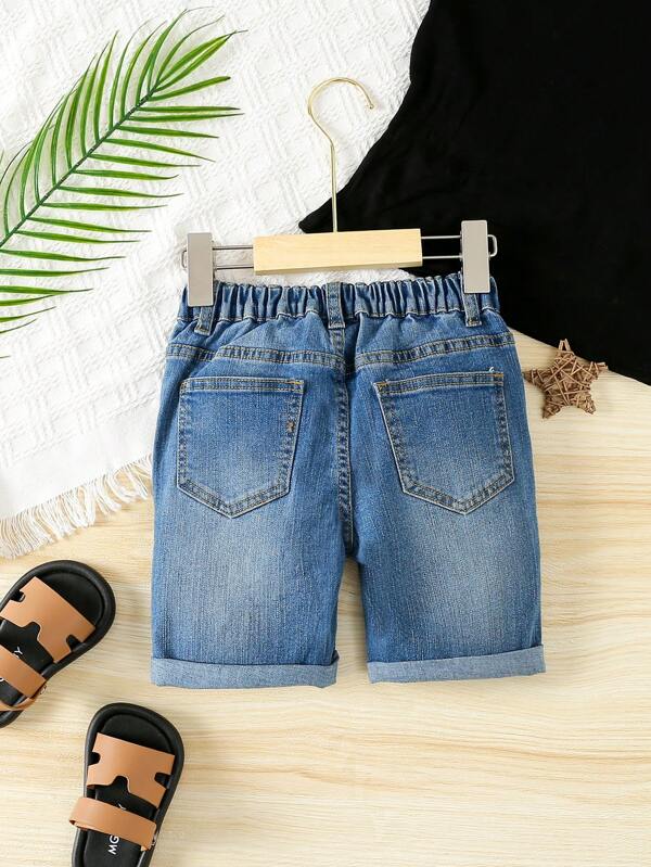 Toddler Boys Ripped Roll Hem Ripped Denim Shorts