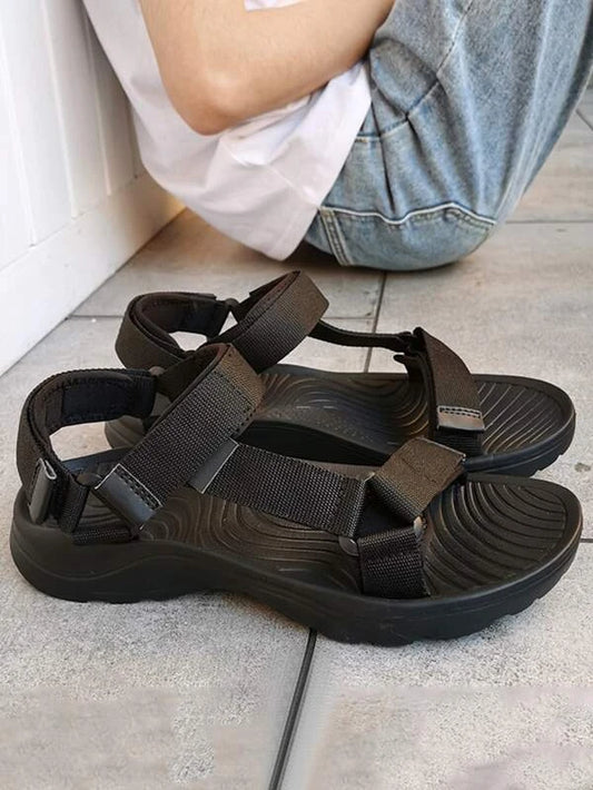 Men Ankle Strap Sandals Black Outdoor Sport Sandals