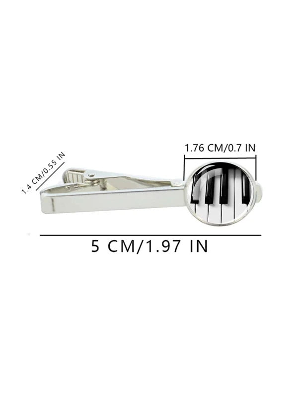 1pc Piano Shaped Tie Clip Music Instrument Tie Bar Men's Tie Accessory