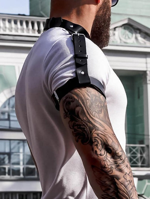 1pc Men Studded Decor Fashionable Harness Belt With Neck For Daily Decoration