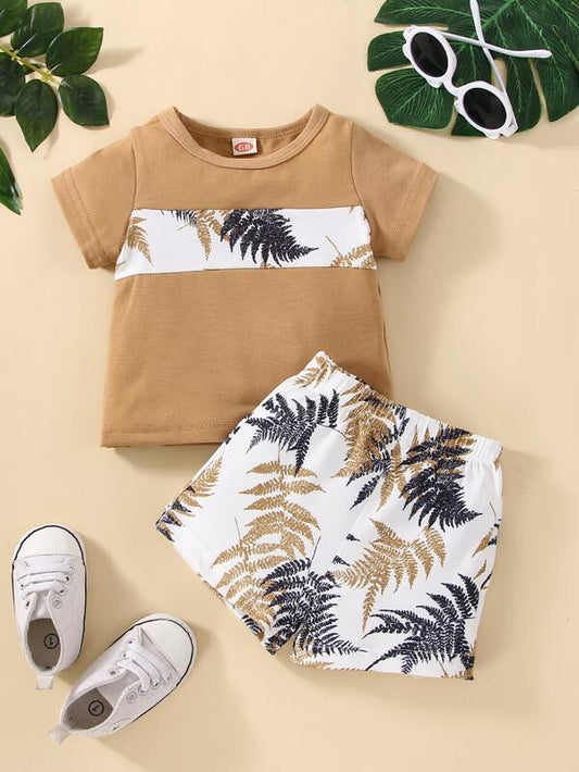 Baby Boy Tropical Print Tee & Shorts