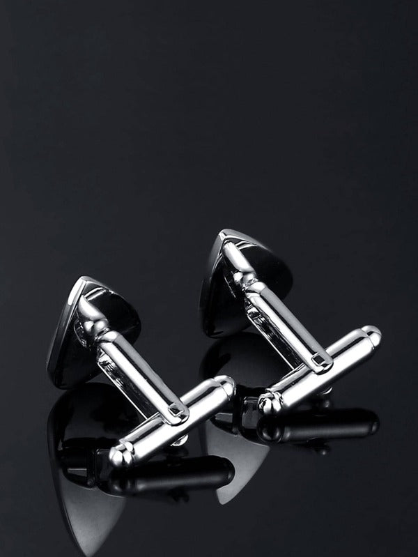 1pair Fashionable Water-drop Decor Cufflinks For Men For Daily Decoration