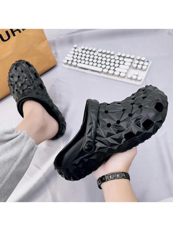 Men Hollow Out Multi-way Wear Non Slip Clogs, Fashionable Outdoor EVA Vented Clogs