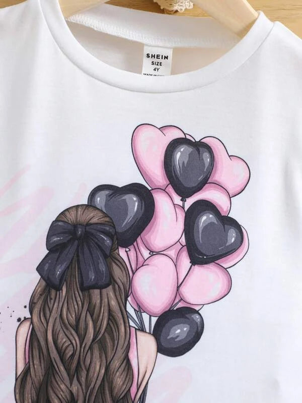 SHEIN Toddler Girls Figure Graphic Tee