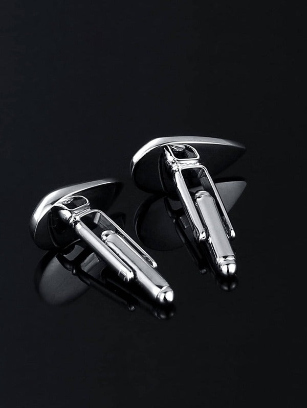 1pair Fashionable Water-drop Decor Cufflinks For Men For Daily Decoration