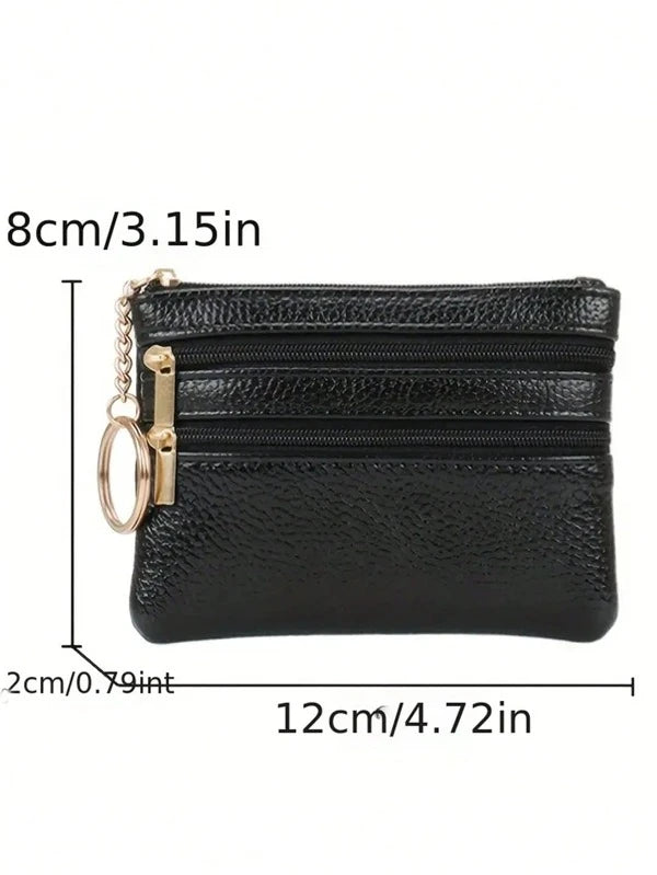 Women's Simple Mini Coin Purse, Zipper Clutch Purse, Portable Keychain Bag