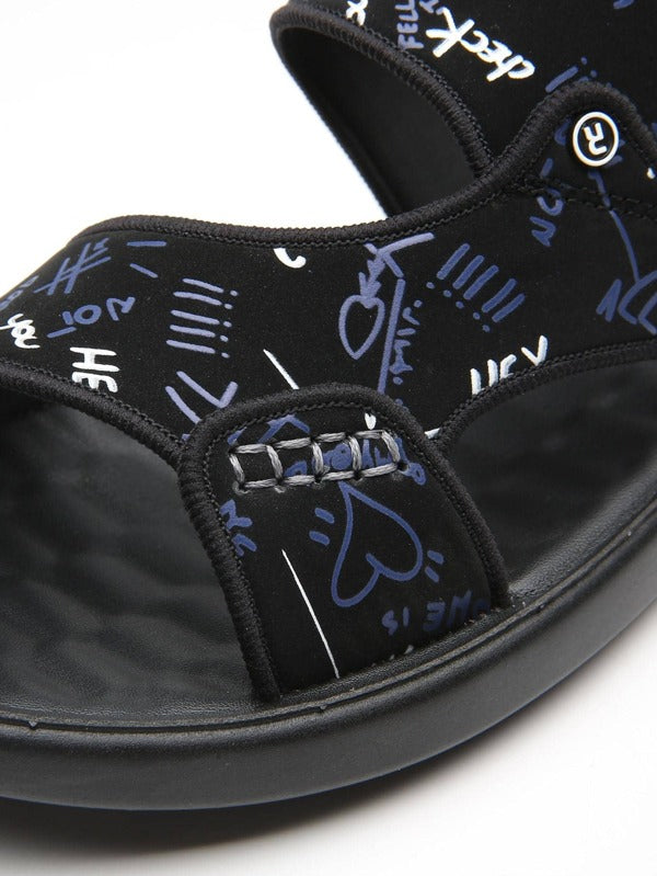 Fashionable Casual Sandals For Men, Letter Graphic Cut Out Design Sandals