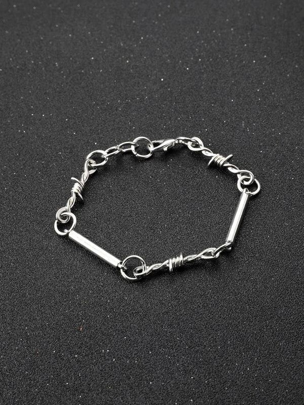 Fashionable and Popular Men Minimalist Bracelet Punk Hip Pop Style Alloy Material for Jewelry Gift and for a Stylish Look