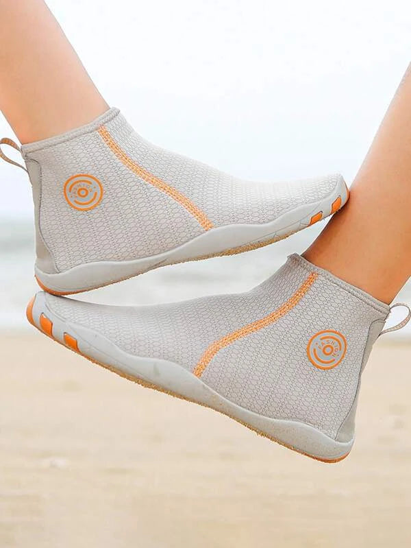 Sport Aqua Shoes For Women, Geometric Pattern Zipper Side Water Shoes