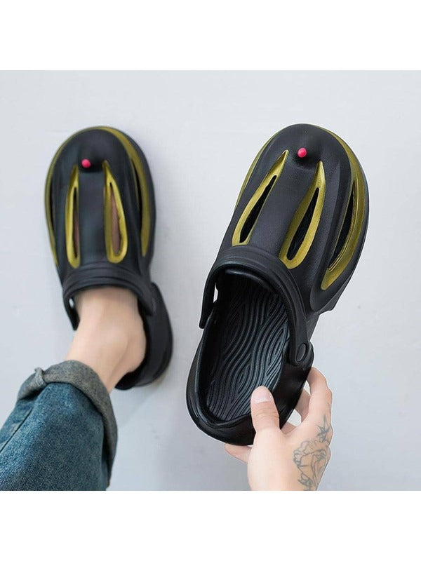 Fashionable Vented Clogs For Men, Colorblock Cut Out Design EVA Clogs