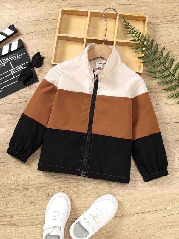 Young Girl Colorblock Zip Up Jacket