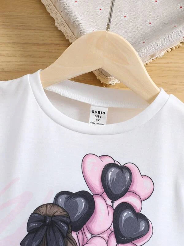 SHEIN Toddler Girls Figure Graphic Tee