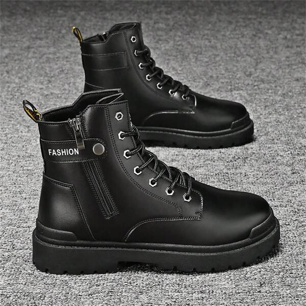 Autumn Outdoor Motorcycle Boots Men's High-top Casual Sports Shoes, Fashionable And Comfortable