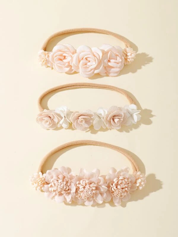 3pcs Baby Flower Decor Hair Band