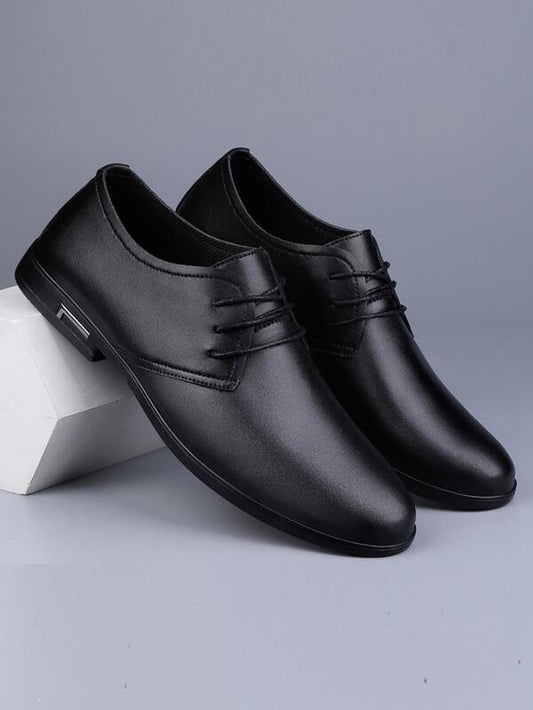 Men Lace-up Front Dress Shoes Black Derby Shoes