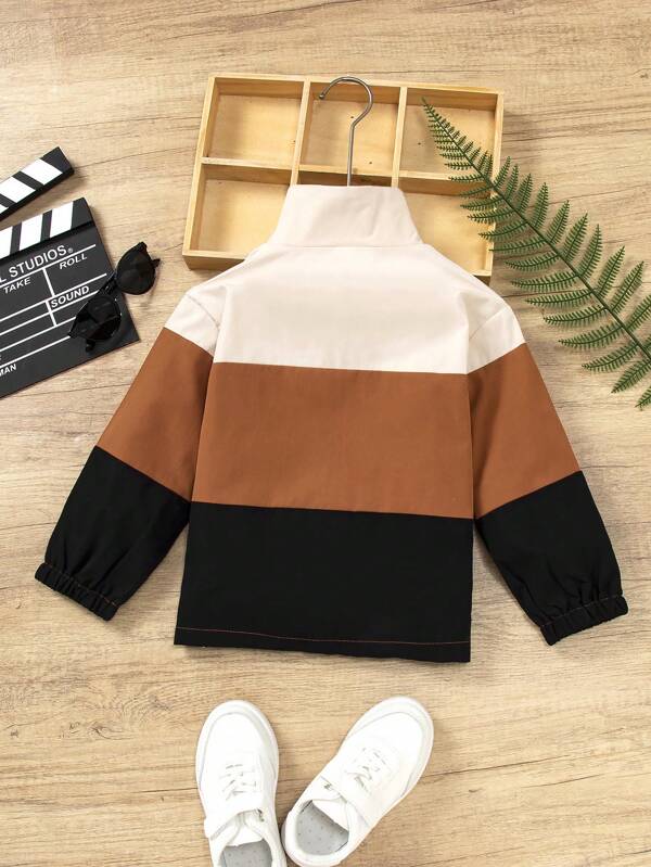 Young Girl Colorblock Zip Up Jacket