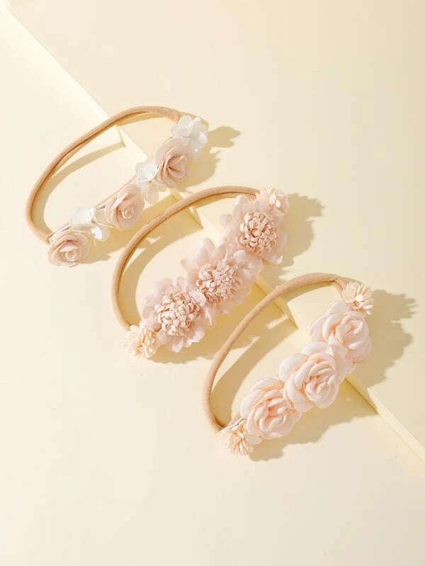 3pcs Baby Flower Decor Hair Band