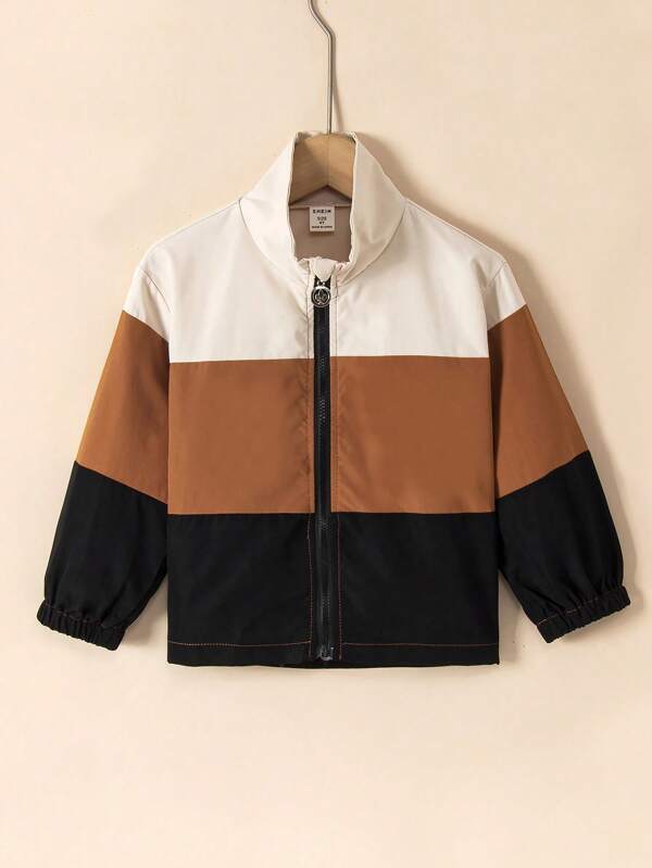 Young Girl Colorblock Zip Up Jacket