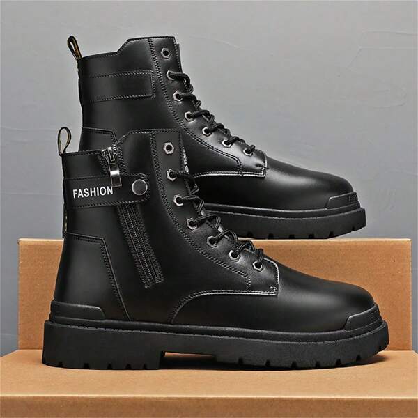 Autumn Outdoor Motorcycle Boots Men's High-top Casual Sports Shoes, Fashionable And Comfortable