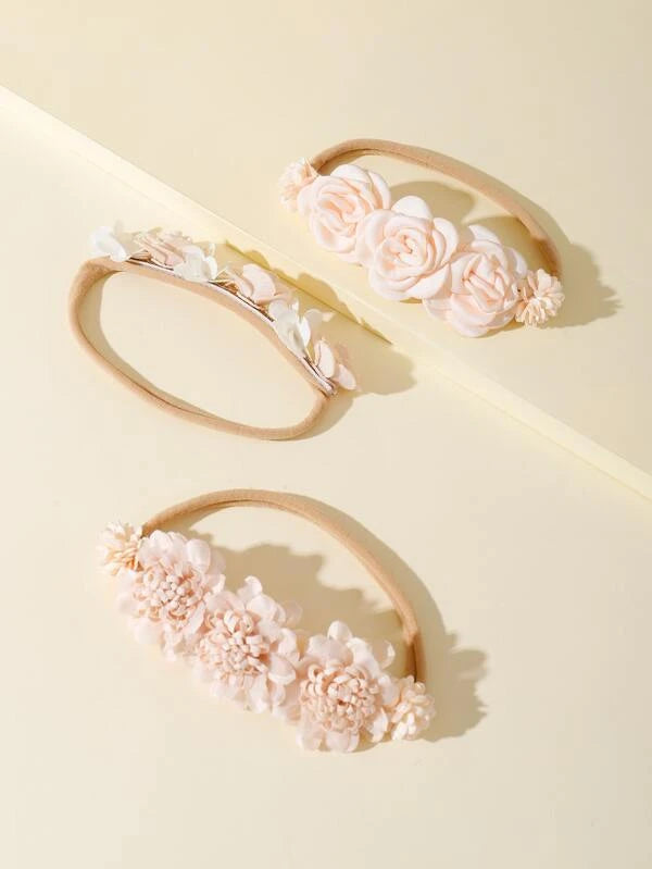 3pcs Baby Flower Decor Hair Band