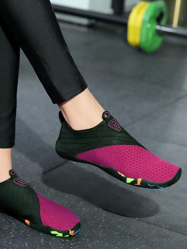 Sporty Creek Shoes For Women, Two Tone Slip-on Water Shoes