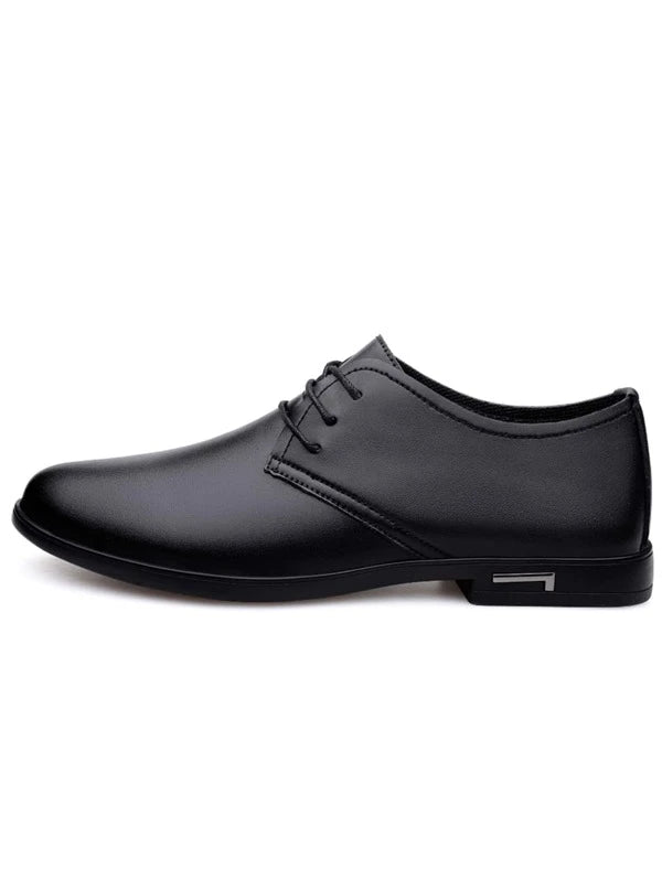 Men Lace-up Front Dress Shoes Black Derby Shoes