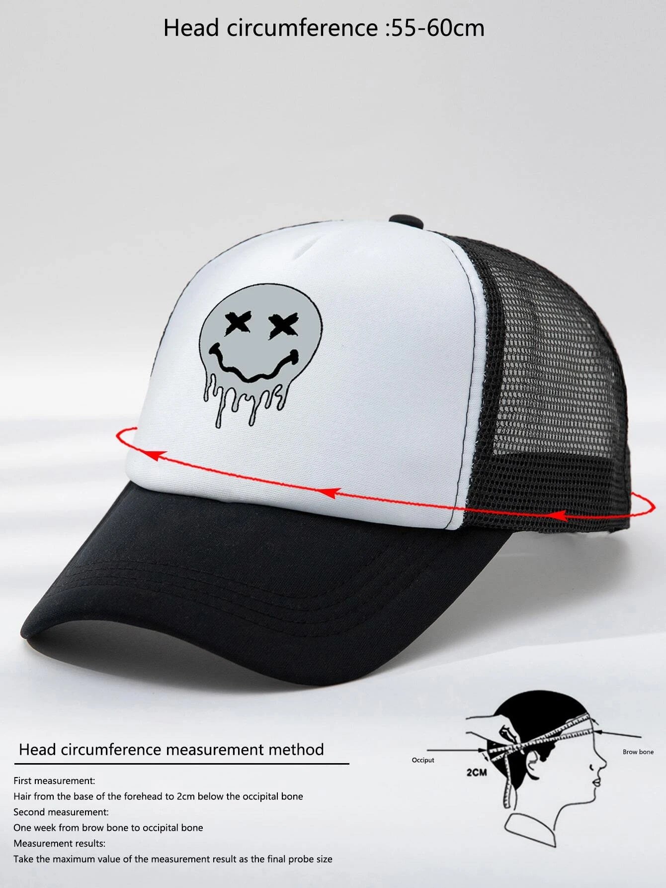 1pc Men Expression Print Casual Style Trucker Hat, For Daily Life