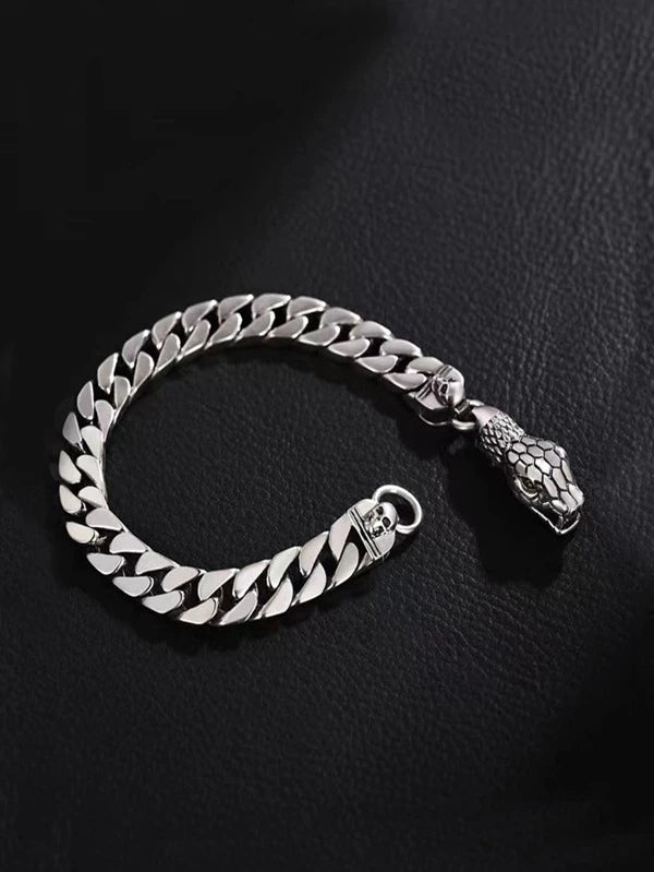 Men Skull & Snake Decor Bracelet