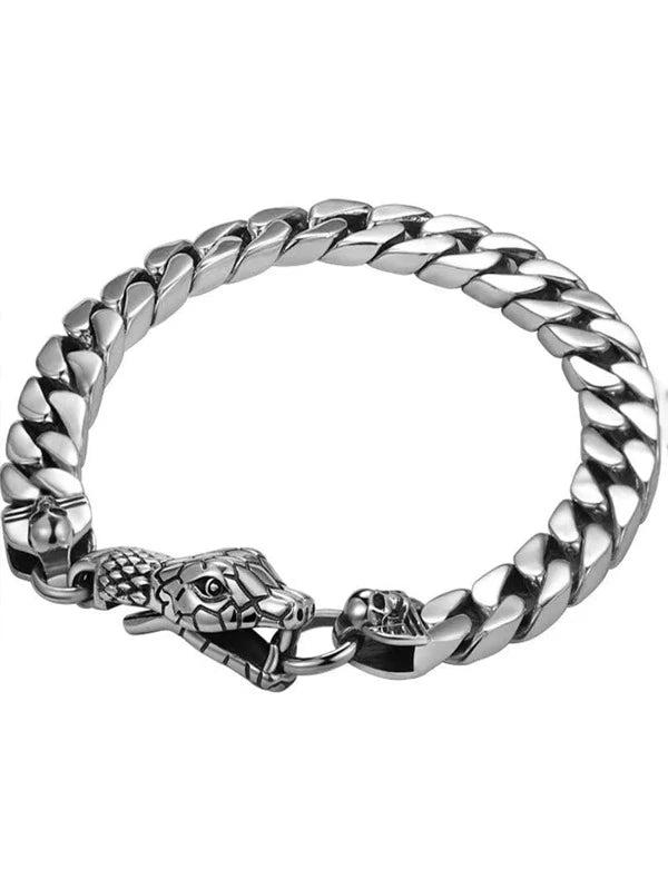 Men Skull & Snake Decor Bracelet