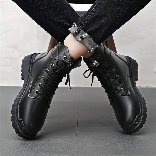 Autumn Outdoor Motorcycle Boots Men's High-top Casual Sports Shoes, Fashionable And Comfortable