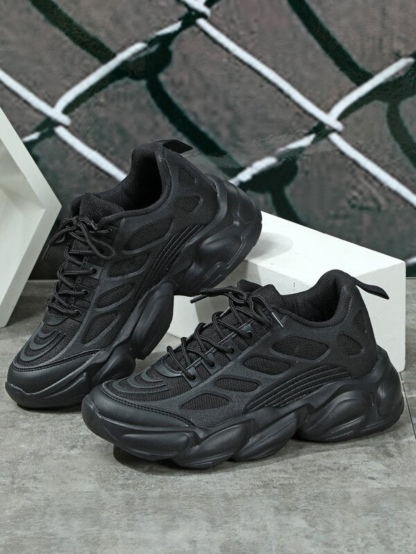 Men Lace-up Front Chunky Sneakers