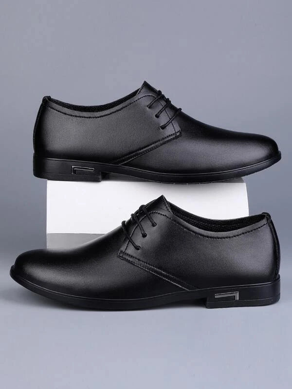 Men Lace-up Front Dress Shoes Black Derby Shoes