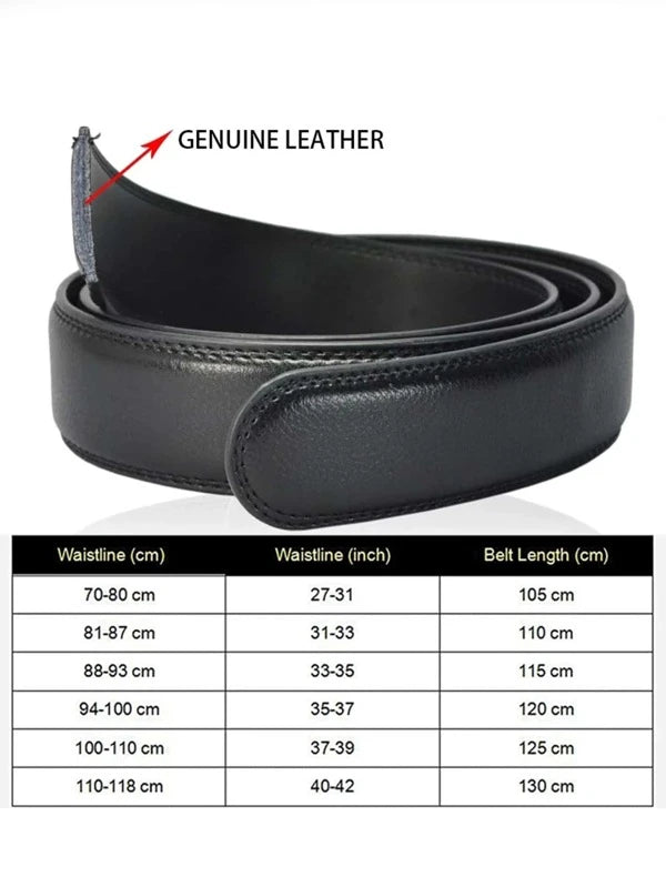 Men Litchi Embossed Automatic Buckle Belt