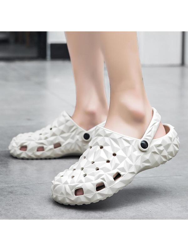 Men Hollow Out Multi-way Wear Non Slip Clogs, Fashionable Outdoor EVA Vented Clogs