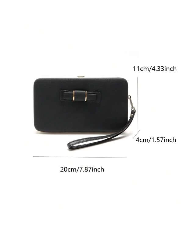 Women Bow Wallet Long Purse Phone Card Holder Clutch Large Capacity Pocket