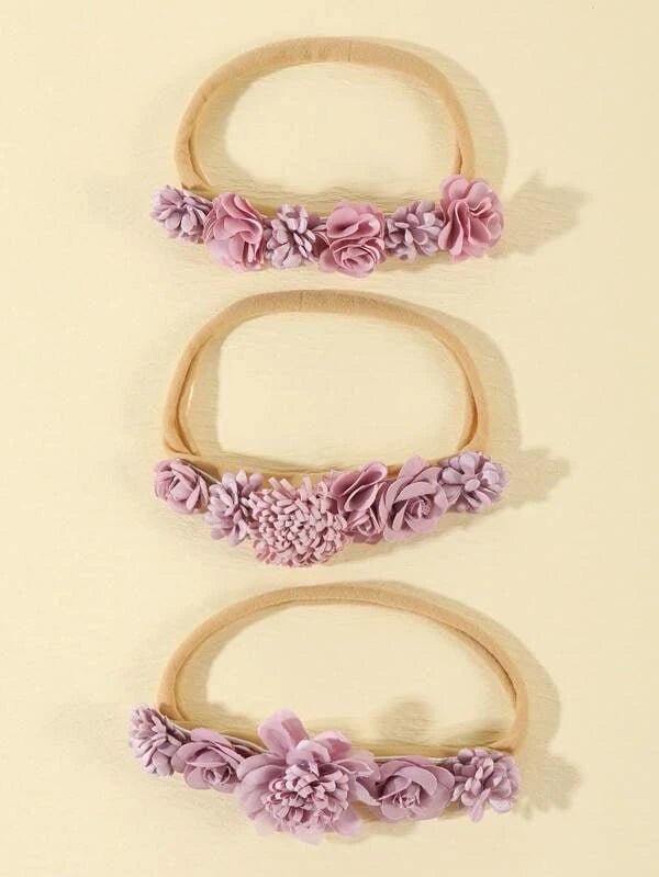 3pcs Baby Flower Decor Hair Band