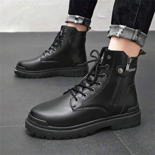 Autumn Outdoor Motorcycle Boots Men's High-top Casual Sports Shoes, Fashionable And Comfortable