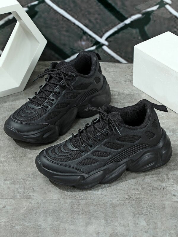 Men Lace-up Front Chunky Sneakers