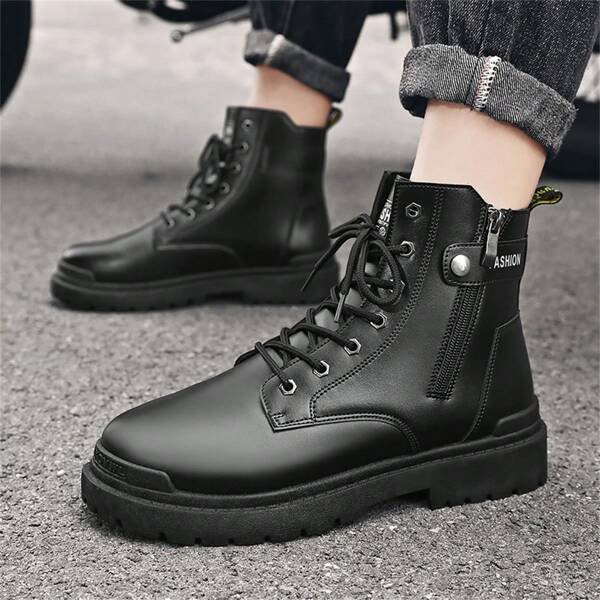 Autumn Outdoor Motorcycle Boots Men's High-top Casual Sports Shoes, Fashionable And Comfortable