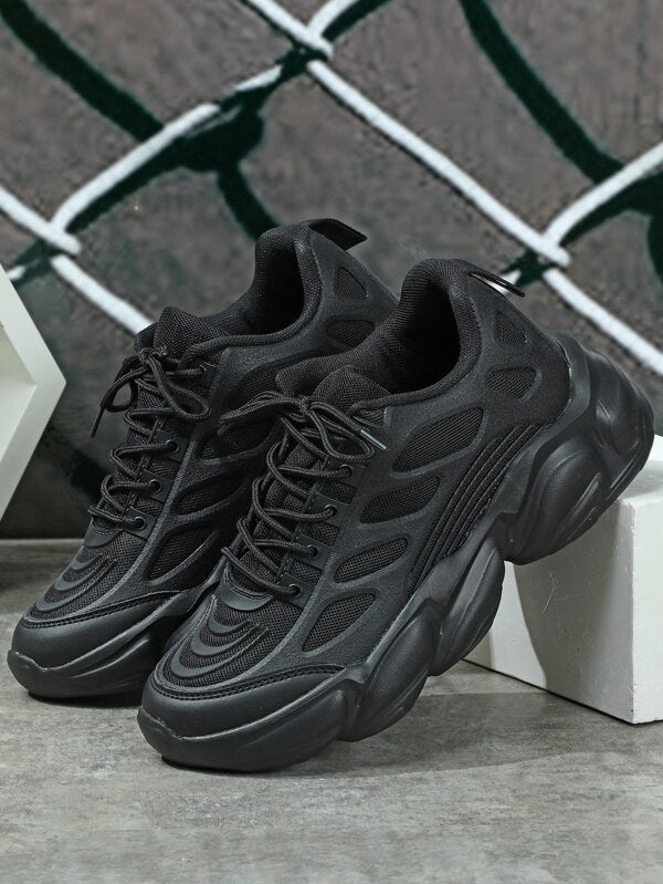 Men Lace-up Front Chunky Sneakers