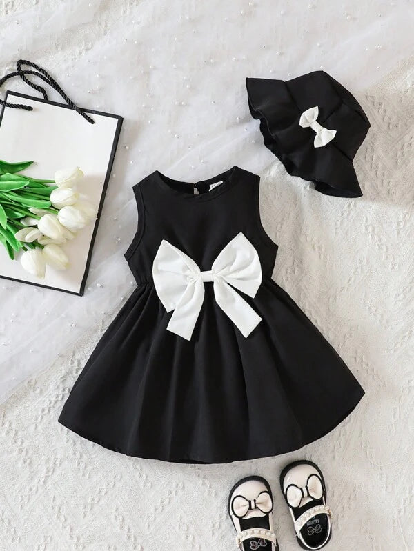 Baby Bow Front Dress With Accessory Hat